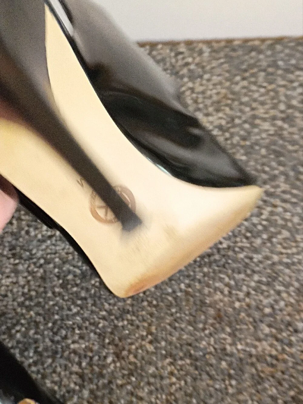 Michael Kors Black Patent Open-Toe Slingback Heels